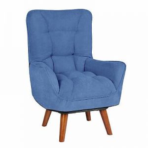 samarshop Modern Single Sofa Chair Upholstered ArmChair Bedroom Living Room Chair (BLUE)