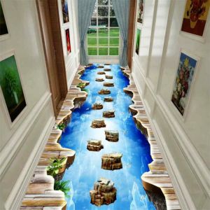 samarshop כלי בית ומטבח 3D Carpets for Living Room Funny Adventure Floor Area Rugs for Kids Room Decorative Long Hallway Corridor Kitchen Bedroom Rugs