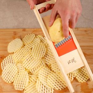 samarshop כלי בית ומטבח Potato Slicer Cut Potato Grid Grid Knife Necessary Tool for Frying French Fries Kitchen Gadgets and Accessories  Gadget