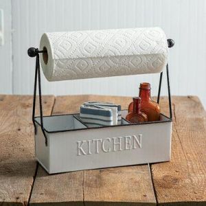 Beautiful Metal White Finish Kitchen Multi Use Caddy Home Décor