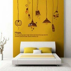 samarshop כלי בית ומטבח Crazy Lamps Wall Sticker Removable Art Home Decor Vinyl Decal Mural Kids Room