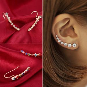 samarshop New Fashion Crystal Rhinestone Ear Cuff Wrap Stud Clip Earrings for Women Jewelry Accessories Women Gifts Long Ear Clip