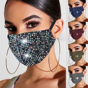 samarshop 2020 Fashion Shiny Rhinestone Mask Crystal Masquerade Mask Ladies Party Diamond Rhinestone Decoration Mask Women Jewelry