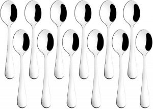 samarshop כפיות - معالق  Hiware 12-Piece Demitasse Espresso Spoons, 4 Inches Stainless Steel Mini Coffee Spoons